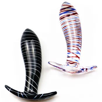 2019 naujas juodas stiklas analinis žaislai butt plug sklandžiai sekso žaislai moterims analinis kaištis 2color prostatos dilatador analinis žaislas