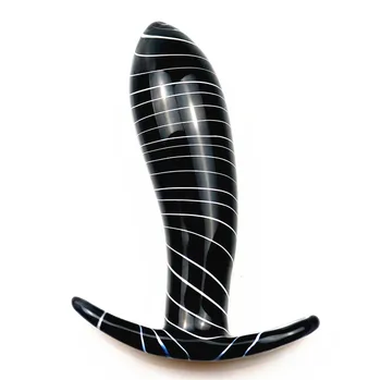 2019 naujas juodas stiklas analinis žaislai butt plug sklandžiai sekso žaislai moterims analinis kaištis 2color prostatos dilatador analinis žaislas