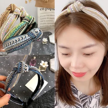 2019 Naujų korėjos Stiliaus Mielas China Audimo Karoliukai Paprasta Kaspinai Girl Moterų Mada, Plaukų Aksesuarai