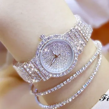 2019 Žiūrėti Moterų Diamond Mados Sidabro Laikrodžiai Relogio Feminino Moterų Laikrodžiai relogio feminino Ponios Žiūrėti Laikrodis Reloj whatch