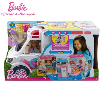 2019Barbie Mergina Lėlės Žaislas Klinika automobilių ir Playset Greitosios pagalbos Norme Automobilių Žaislas Su Gydytoju Priedai FRM19 Barbie Žaislai