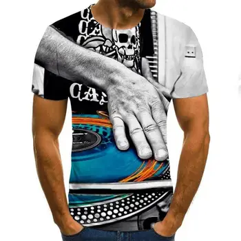 2020 3D T-shirt Vyrai Muzikos marškinėliai 3d Gitara Tshirts Atsitiktinis Metalo Shirt Spausdinti Gotikos Anime Drabužius trumpomis Rankovėmis t shirts