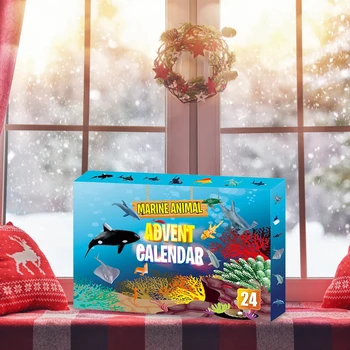 2020 Kalėdinis Advento Kalendorius 24PCS Jūrų Gyvūnų Žaislas Kalėdų Atgalinės atskaitos Siurprizas Vaikams, Berniukams ir Mergaitėms