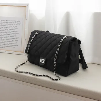 2020 m. Deimanto Modelis Moterų Pledas Pečių krepšiai, nešiojamų Nailono Moterų Rankinės Dizaineris Klasikinis Grotelės, Didelės lady 