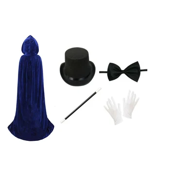2020 m., Helovyno Cosplay Kostiumai, Unisex Suaugusiųjų Magas Fancy Dress Kostiumai Nustatyti Žaliojo Top Hat Lazdelė Pirštinės peteliškę S-2XL