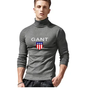 2020 m. Rudens ir žiemos golfo megztinis vyrams plius aksomo sustorėjimas tendencija džemperis dugno marškinėliai atvartas šiltas megztinis