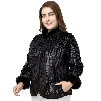 2020 m. rudenį ponios Plius Dydis paltai ir striukės moterims Mados laege dydis Vintage black apkarpytos streetwear bombonešis striukė
