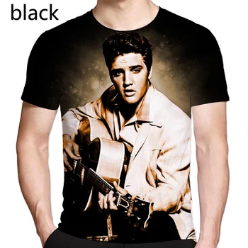 2020 Mados Vyrai/moterys Muzikos Žvaigždė Elvis Presley Spausdinami 3d Marškinėliai Atsitiktinis Hip-Hop Rap trumpomis Rankovėmis Viršūnes