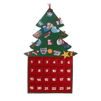 2020 Maitintojo Elementas Kalėdų Eglutė Advento Kalendorius su Kišenėmis Kalėdų Dekoracijos 