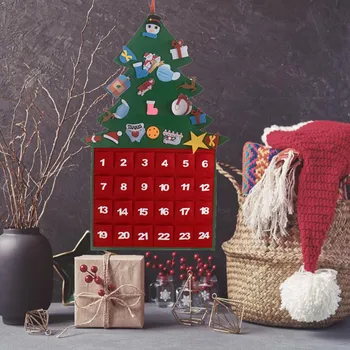 2020 Maitintojo Elementas Kalėdų Eglutė Advento Kalendorius su Kišenėmis Kalėdų Dekoracijos 