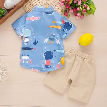 2020 metų vasaros naują berniukų drabužiai drabužiai vaikams animacinių filmų lankas medvilnės trumparankoviai marškinėliai + šortai Berniukas Rinkiniai