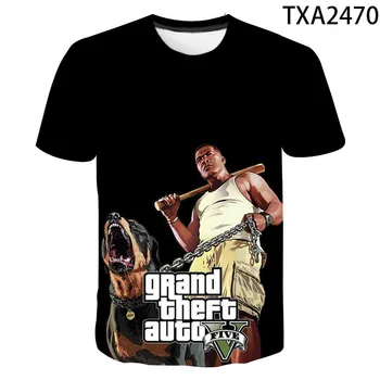 2020 Naujas 3D Spausdinimo Grand Theft Auto Žaidimo Gta Skaičius 4/5 Atspausdinta Marškinėliai Vyrų, Moterų, Vaikų trumpomis Rankovėmis T-Shirt Berniukas Mergaitė Vaikai Viršūnes Tees