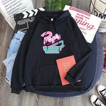 2020 naujas Harajuku stilius hoodie moterų Upės Slėnis Miesto Pub Riverdale retro spausdinti modelio atsitiktinis palaidų negabaritinių marškinėlius moterims