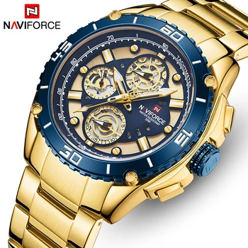 2020 Naujas Naviforce Vyrai Žiūrėti Top Brand Prabangių Verslo Kvarcinis Laikrodis Mens Aukso Mėlyna Mados Atsitiktinis Laikrodžiai Relogio Masculino