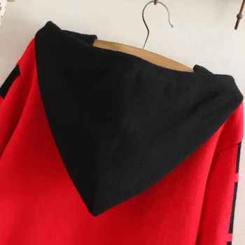 2020 naujas Rudens-Žiemos moteriškų Megztinių Hoodie Mados Plius Dydis Palaidinės ilgomis rankovėmis Megztinis su Gobtuvu Striukė Moteriška Viršūnes J365