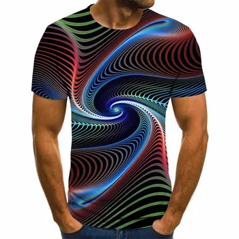 2020 Naujas trimatis Grafikos marškinėliai vyriški Laisvalaikio Viršūnes Įdomus 3D vyriški T-shirt Vasara O-kaklo Marškinėliai Plius Dydis Streetwear Trumpas