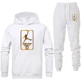 2020 Naujas vyrų hoodie nustatyti, Jordanija 23 tracksuit megztinis nustatyti vilnos hoodie + sweatpants Bėgiojimas vyrų megztinis 3XL sportinis kostiumas