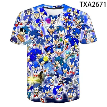 2020 Nauji Žaidimai Sonic The Hedgehog 3D marškinėliai Vyrams, Moterims, Vaikams, Mados Streetwear Berniukas Mergaitė Vaikai Atspausdintas T-shirt Kietas Viršūnes Tee