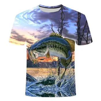 2020 naujų žvejybos marškinėliai stilius atsitiktinis Skaitmeninis žuvų 3D Print t-shirt Vyrai Moterys marškinėlius Vasaros Trumpas Rankovės O-kaklo Viršūnes&Tees s-6xl