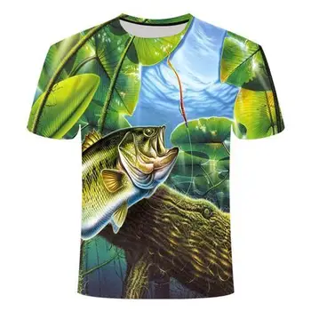 2020 naujų žvejybos marškinėliai stilius atsitiktinis Skaitmeninis žuvų 3D Print t-shirt Vyrai Moterys marškinėlius Vasaros Trumpas Rankovės O-kaklo Viršūnes&Tees s-6xl