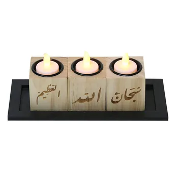 2020 Ramadanas arabų Koranas Melstis Akmenys Raidžių Žvakių Laikiklis Žvakidė Namų Puošybai candelabros de velas Turėtojas mesa