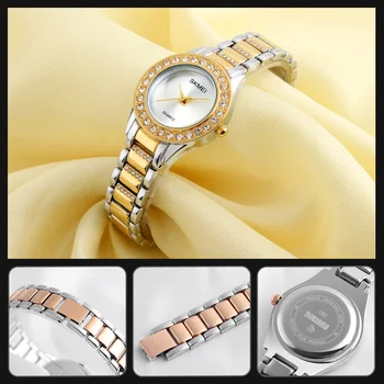 2020 SKMEI Paprastų Moterų Watch Laikrodis Ponios Kvarciniai Laikrodžiai Laikrodis 30M atsparus Vandeniui Moterų Laikrodis reloj hombr Montre Femme 1262