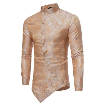 2020 Vyrų Afrikos Riche heidi bazin Marškinėliai Afrikos Stiliaus Mados Įstrižai Mygtuką Dashiki ilgomis Rankovėmis Nereguliarus Tinka T-marškinėliai Vyras