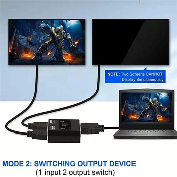 2021 Geriausias HDMI Switcher 4K Bi-Kryptimi 2.0 HDMI Jungiklis 1x2/2x1 Adapteris 2 in 1 out Konverteris PS4 PS5 TV Box HDMI Splitter