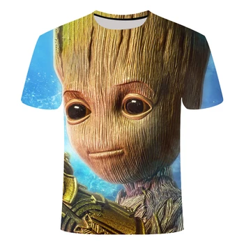 2021 Groot Treeman mergaičių drabužius 3D vaikiški marškinėliai vasaros Viršūnes kūdikių berniukų anime drabužius Vasarą Cartoon Anime Marškinėliai gimtadienio dovana