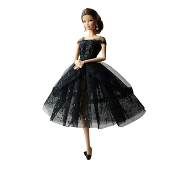 2021 Nauja Juoda Nėrinių Suknelė Apranga Kostiumas Komplektai Barbie, BJD FR SD Lėlės Drabužiai Vaidmuo Žaisti Reikmenys, Žaislai Mergina