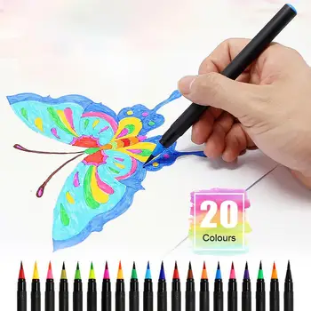 20Color Akvarelės Teptuku Pen Nustatyti, Dažymas, Knygų, Komiksų Piešimas, Kaligrafija Žymeklis Tapybos Grafiti Šepetys