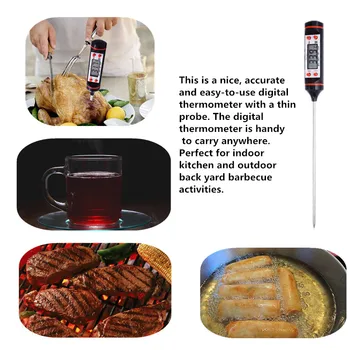 20pcs/daug Skaitmeninės Zondas GRILIS virti Maisto Virtuvėje, Mėsos Termometras, Temperatūros bandymas su mažmeninės langelyje 40% nuolaida