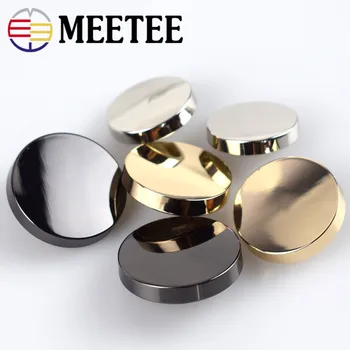 20pcs Meetee Metaliniai Mygtukai 10-28 mm Apvalus Plokščias Veidrodis Mygtuką Kailis Kostiumą, Marškinius Apdaila 