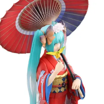 23cm PVC Japonijos Chalatas Miku Veiksmų Skaičius, Žaislai Anime Lėlės kimono Hatsune Cute Lėlės Anime Žaislų Mergaitėms Veiksmų Skaičiai Dovana