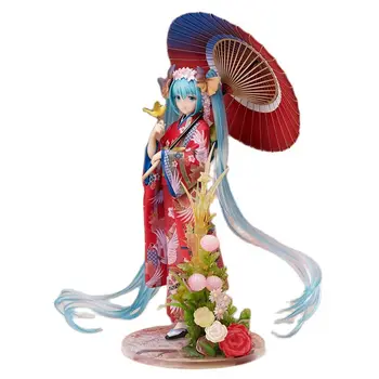 23cm PVC Japonijos Chalatas Miku Veiksmų Skaičius, Žaislai Anime Lėlės kimono Hatsune Cute Lėlės Anime Žaislų Mergaitėms Veiksmų Skaičiai Dovana