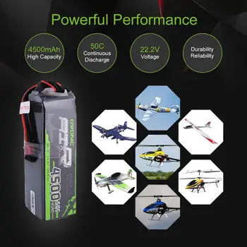 2PackOvonic LiPo Baterija 4500mAh 22.2 V LiPo 6S1P 50C-100C Baterija T ir XT60 Kištukas RC Automobilių 600 Dydžio Sraigtasparnis Quad Drone
