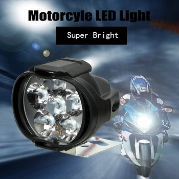 2vnt 6 LED Motociklo priekinis žibintas Universalus Motoroleris Rūko Prožektorius 12V 6000K Šviesos 1200LM Motociklo darbą šviesos prožektorius 6500K
