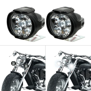2vnt 6 LED Motociklo priekinis žibintas Universalus Motoroleris Rūko Prožektorius 12V 6000K Šviesos 1200LM Motociklo darbą šviesos prožektorius 6500K