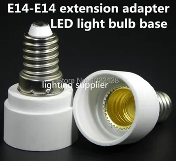 2vnt/daug E14 į E14 Lemputės Bazės Išplėtimas Adapteris Keitiklis PC medžiaga atspari ugniai E14-E14 adapteris Lempos laikiklis bazės lizdas