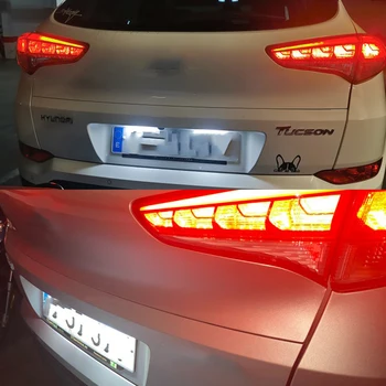 2vnt Klaidų LED Skaičius Licencijos Plokštės Lempos Šviesos Hyundai Tuscon 2016 2017 2018 m. IX35-2018