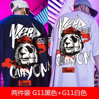 2VNT/KOMPLEKTAS 2020 Nauja, vyriški Marškinėliai Kinijos Stiliaus Pasisekė Išspausdinti trumpomis Rankovėmis T shirts Vasaros Hip-Hop Atsitiktinis Viršūnes Tees Streetwear