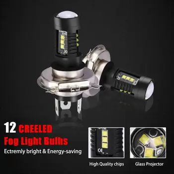 2vnt Mažai Vartoti Didelės Galios COB LED Lemputė, priekinis žibintas/Foglight Ilgą Gyvenimą H4 9003 6000K 60W 1800LM Balta Šviesa