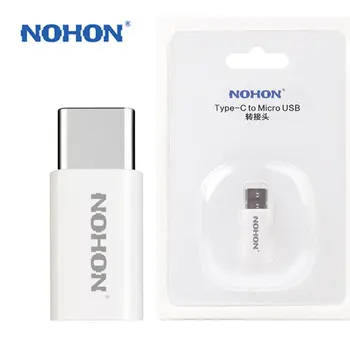 2VNT NOHON Tipas-C Micro USB Adapter Xiaomi 4C 4S 5S Plius Oneplus 3T 2 3 Nubija USB Kabelio Kištuką Duomenų Sinchronizavimo Jungtis