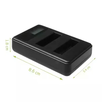 2x AHDBT-401 GoPro hero4 baterijas +USB dual LCD įkroviklis + 2x baterijos atveju, bateria GoPro Hero 4 Veiksmų fotoaparato priedai