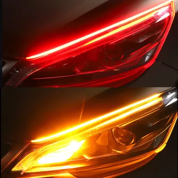 2x itin smulkios kietosios Automobilių DRL LED Dienos Veikia Šviesos Streamer Posūkio Signalo BMW visos serijos 1 2 3 4 5 6 7 X E F-serijos E46 E90 X1