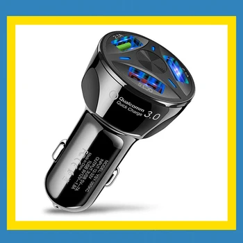 3 Port USB Automobilinis Įkroviklis Adapteris LED Ekranas, 3.0 Greito Įkrovimo už 