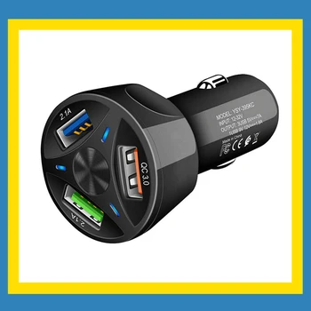 3 Port USB Automobilinis Įkroviklis Adapteris LED Ekranas, 3.0 Greito Įkrovimo už 