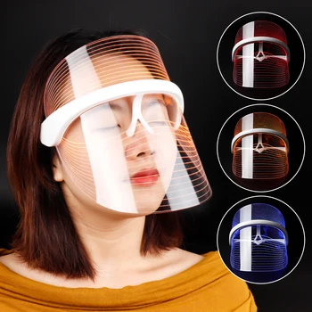 3 Spalvų LED Šviesos Terapija Veido Kaukė Fotonų Priemonė Anti-aging, Anti Spuogų, Raukšlių Šalinimas, Odos Sugriežtinti Beatuy KURORTINIS Gydymas