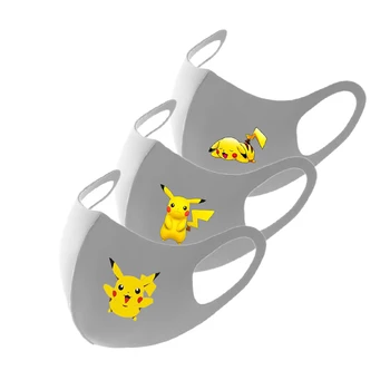 3 vnt Pokemon serijos Pikachu dulkėms Vėjo Vaikas kaukė Animacinių filmų apie Berniuką ir mergaitę simbolių spausdinimo Vaikų šalis kaukė