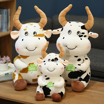 30-80CM Naujos Karvė Pliušiniai Žaislai Mielas Sėdi Karvė Pagalvę Mados Karvė Kimštiniai Žaislai, Vaikų Karvė Gimtadienio Dovana